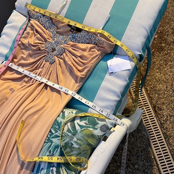 New!! Strapless Rhinestone Sky Maxi Dress Size M - Picture 9 of 11